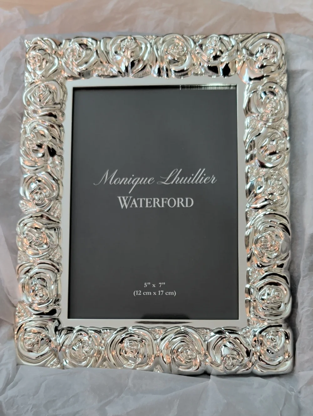 Waterford Silver Rose Motif Picture Frame